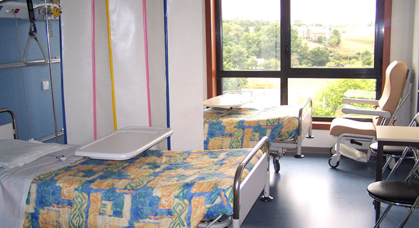 Chambre double proposée dans le service d'hospitalisation